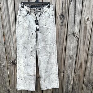 Fashionova Acid Wash Wide Leg Jeans